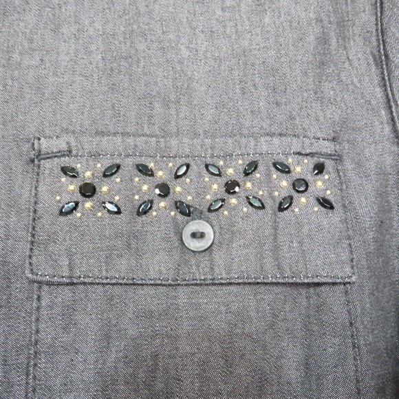 U.S. Polo Assn.* Women's‎ Button Down Long Sleeve Size Medium Black/Gray - Picture 6 of 10